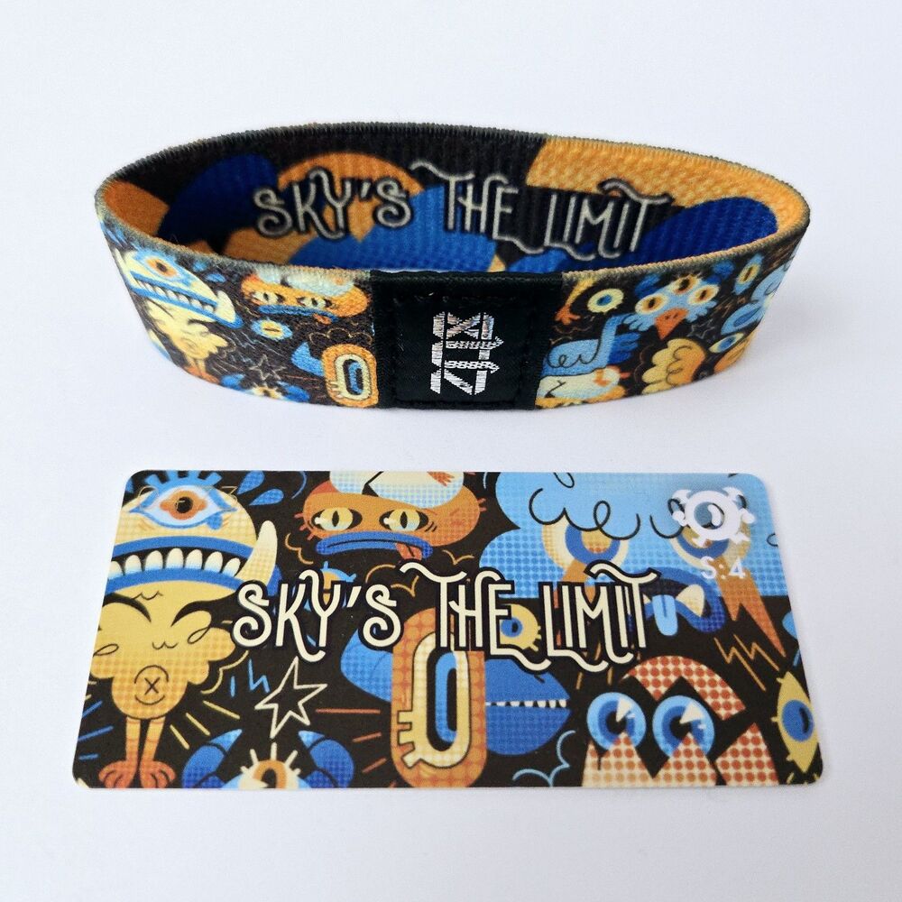 ZOX Silver S:4 Strap Wristband Sky's The Limit Bracelet Medium Monster Trippy